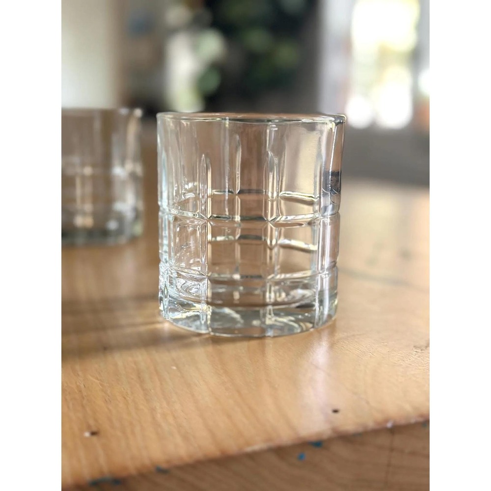 Anchor Hocking Tartan Whiskey Glasses | Mid Century Plaid Barware Set